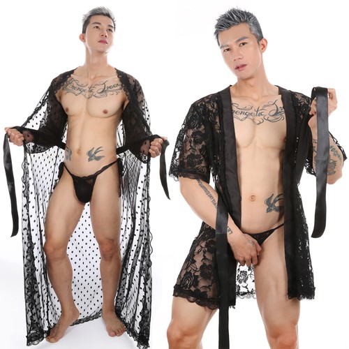 Men lace robe - robe, gown