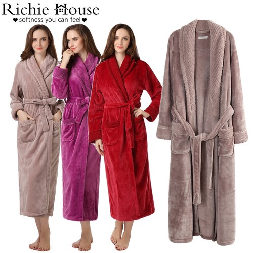 Women fleece bathrobe - rh,
